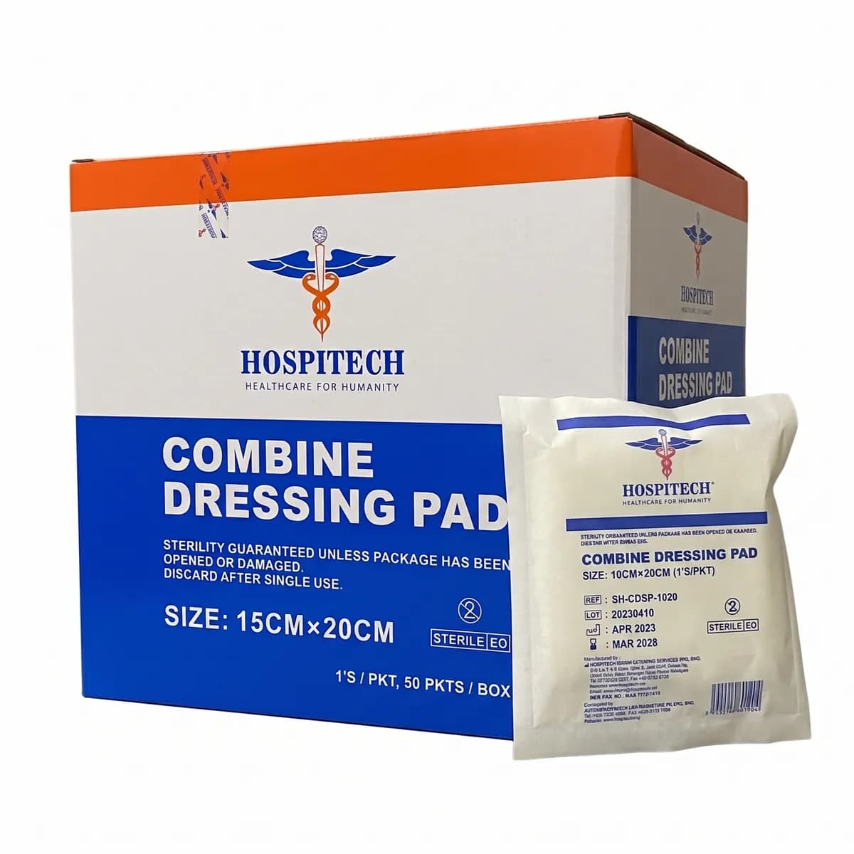 Sterile Combine Dressing Pad 50Pkt/Box