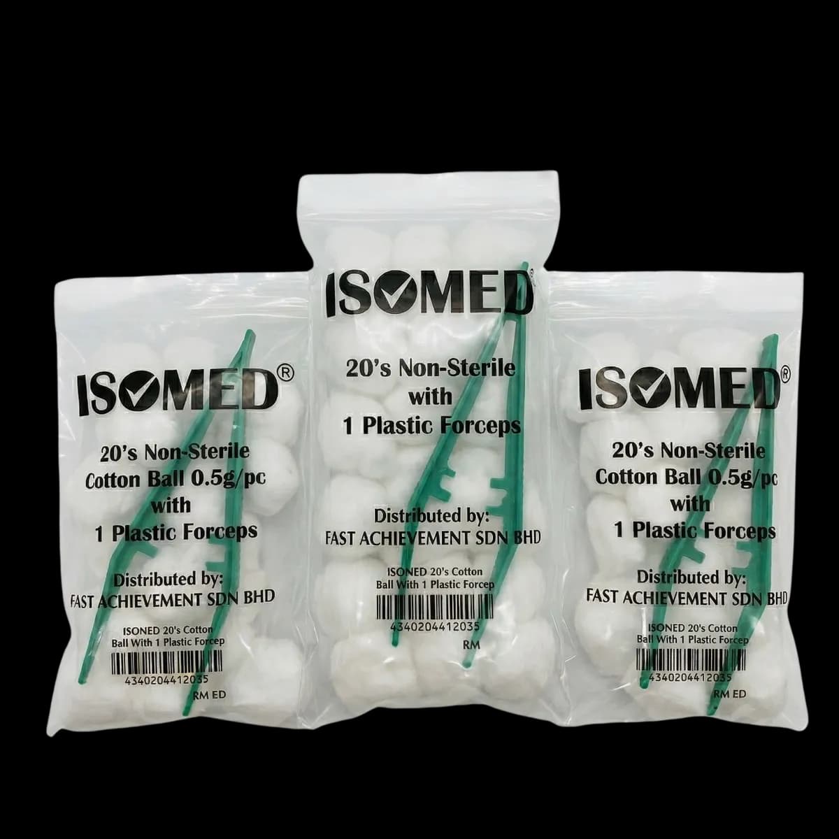 ISOMED Non-Sterile Cotton Ball with Forcep 20Pcs/Pack