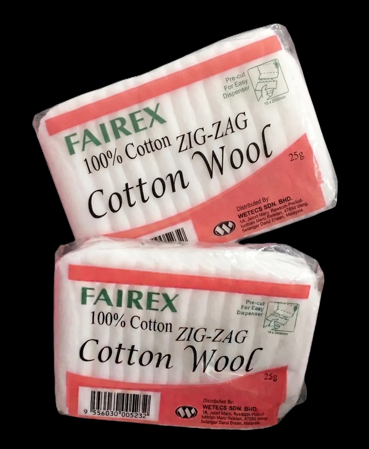 Zig-Zag Cotton Wool 12Pkt/Pack