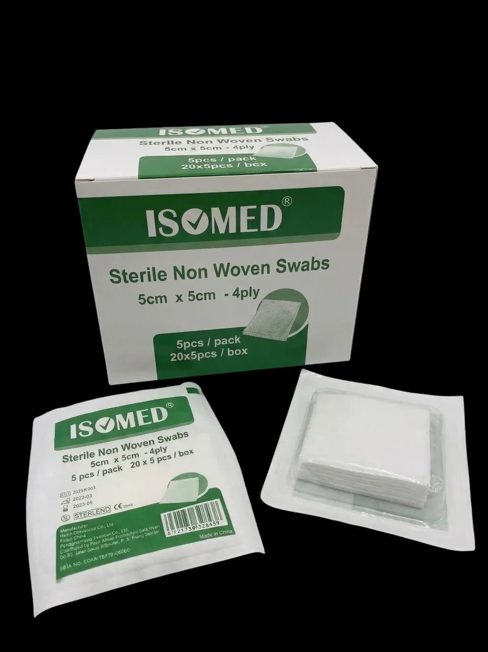 ISOMED Sterile Non-Woven Swab 5's/pkt : 20pkt/box